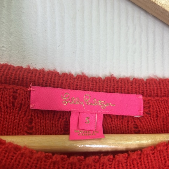 Lilly Pulitzer - Jacquetta Gold Button Sleeves Scalloped Neck Sweater Size Small - Picture 10 of 13